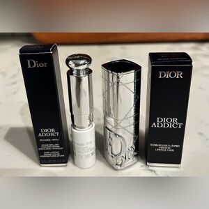 Dior Addict NIB Limited Edition Silver Lipstick Case & 845 Vinyl Red Lipstick.